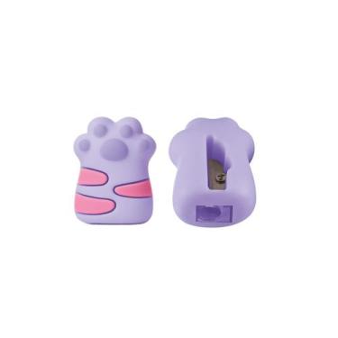 Imagem de Apontador Escolar Meow Formato Patinha Emborrachado Tris Unidade/Kit, 