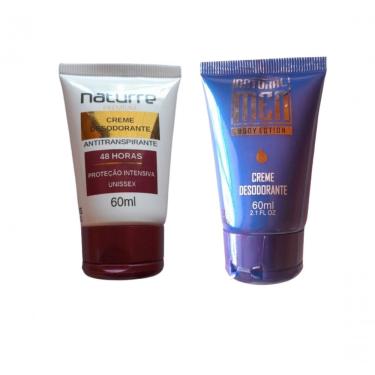 Imagem de Kit 2 Cremes Desodorantes Unissex e Masculino 60ML Proteção 48 Horas Naturrê