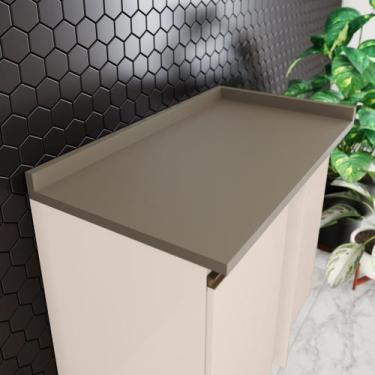 Imagem de Tampo para Balcão Canto Reto 100% MDF Aurora Espresso Móveis Cinza/Dun