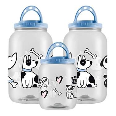 Imagem de Kit Porta Ração 3 Potes com Alça 3,6LT 1,7LT Multiuso Container - - Ba