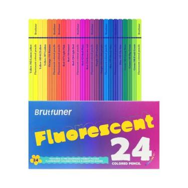 Imagem de Conjunto De Lápis Coloridos Neon 6 24 50 Peças, Materiais De Desenho F