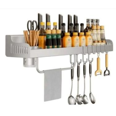 Imagem de Porta Temperos Condimentos Organizador Suspenso Cozinha Cor:Branco - 3