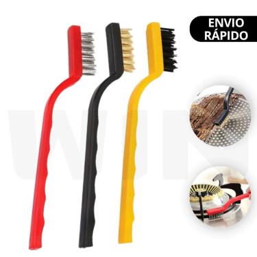 Imagem de Kit de Escovas de Limpeza Multiuso com Raspador Aço Latão Nylon para Forno Grelha Fogão OEM