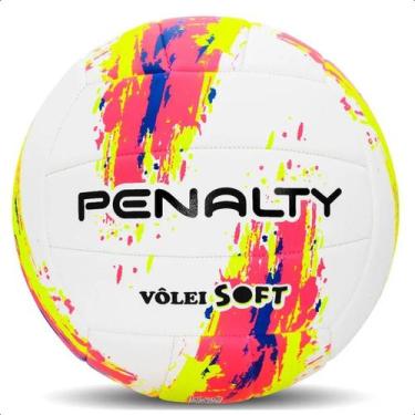 Imagem de Bola Volei Penalty Soft XX Original, Único, Branco, Rosa, Amarelo