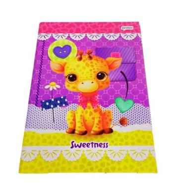 Imagem de Caderno 1/4 Brochura Sweetness 80 Folhas Envio Imediato Cor:Girafinha 