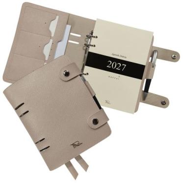 Imagem de Agenda Diária 2027 156-R Personalizada Raffai Couros, Nude