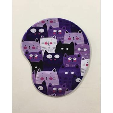 Imagem de Mouse Pad Ergonômico Gota - Gatinhos Roxos