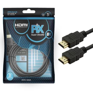 Imagem de Cabo hdmi gold 2.1 8K hdr 19P 3M, Pix, 018-1030