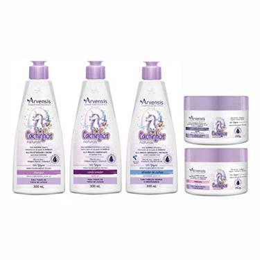 Imagem de Kit Arvensis Cachinhos (Sh+Cond+Geleia Forte+Masc e Ativador Crespo)