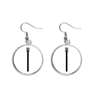 Imagem de Brinco de orelha com padrão de plugue USB preto para internet, joia feminina