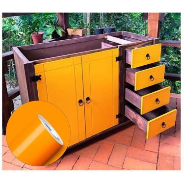 Imagem de Adesivo para envelopamento de móveis Amarelo Ouro 2m x 50cm
