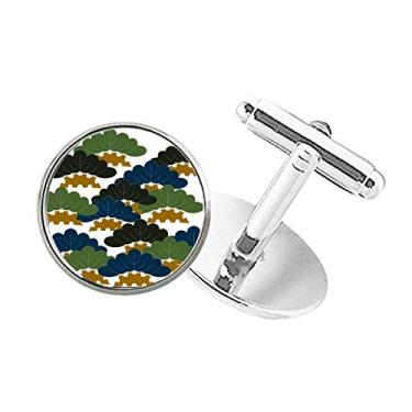 Imagem de DIYthinker Abotoaduras de pinheiro chinês tradicional padrão abstrato botão redondo clipe