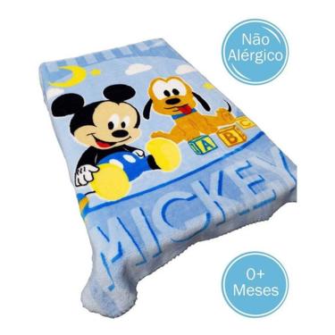 Imagem de Cobertor Infantil Raschel Disney Bebê Jolitex Mickey E Pluto