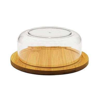 Imagem de Queijeira de Bambu com Cúpula em Acrílico 14,5cm