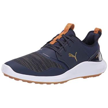 Imagem de Puma Golf Sapato de golfe masculino Ignite Nxt Lace, Peacoat-puma Team Gold Puma White, 10.5