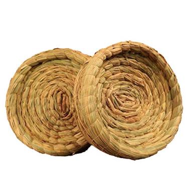 Imagem de Orgrimmar, 2 peças, feito à mão, base plana, palha, ninho de pássaro, ninho de criação, gaiola para casas, pomba, papagaio, coelhos, hamster, porco guinéu gerbil, chinchilas