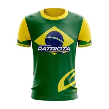 Imagem de Camiseta Camisa Casual Bandeira Do Brasil Verde Amarela Patriota Copa