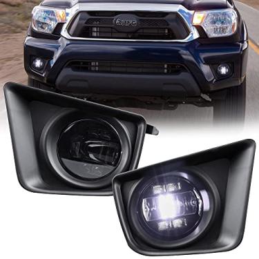 Imagem de DRFG Luz de neblina LED com DRL compatível para Tacoma 2012 2013 2014 2015 Para-choques Lâmpadas de faróis de neblina