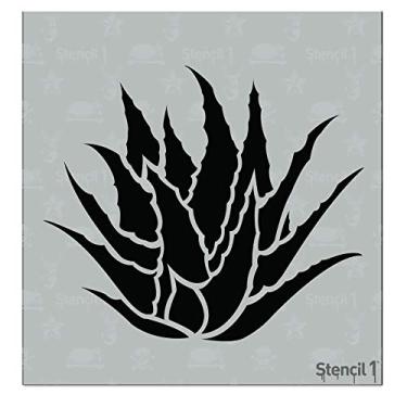 Imagem de Stencil1 Estêncil agave suculenta 14,6 cm x 15,2 cm - Estêncil reutilizável de qualidade durável para pintura - Crie artesanato e decoração em estêncil - Decoração em paredes de tecido e móveis arte reciclável - 14,6 cm x 15,2 cm