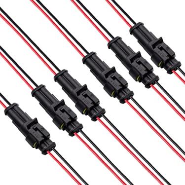 Imagem de Conector de 2 pinos, fio de 16 AWG, conector de terminal de série de 1,5 mm, adequado para carro, caminhão, barco e outras conexões de fio (kit de 6)