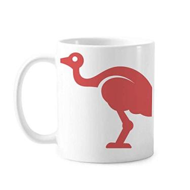 Imagem de Austrália Avestruz Estilo Retrô Ilustração Vermelha Caneca Cerâmica Café Porcelana Utensílios de Mesa