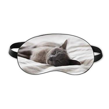 Imagem de Animal bonito gato cinza fotografia fotografia fotografia dormir olho escudo macio noite venda cobertura sombra