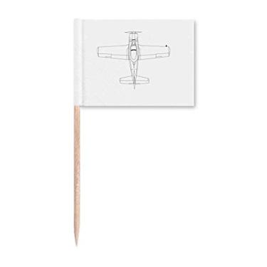 Imagem de Diagrama de aeronaves Arma Art Déco Presente Moda Palito Bandeiras Marcador Topper Decoração de Festa