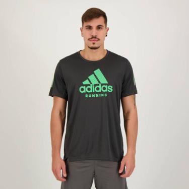 Imagem de Camiseta Adidas Grafica Running Cinza Escuro