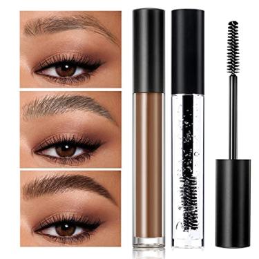 Imagem de DAGEDA Gel de sobrancelha transparente, gel corretivo para sobrancelhas, à prova d'água e à prova de suor sobrancelhas líquidas estilo salão de beleza maquiagem uso doméstico, 51 g (marrom claro e escuro)