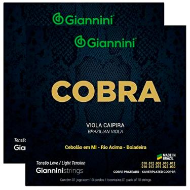 Imagem de 02 Cordas Viola Caipira Giannini Tensão Leve + Dedeira PVC