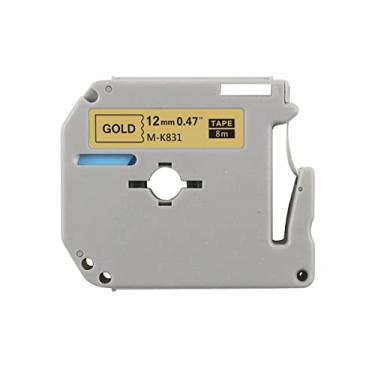 Imagem de ita Rotulador Brother Pt-65 Pt-70 Pt-80 Pt-85 Pt-90 PT70Bm Dourada mk 831 Etiquetador Compatível M-231 MK-231 MK231 12mm
