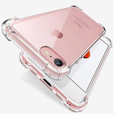 Imagem de Capa de telefone de silicone à prova de choque para iPhone 11 7 8 6 6S Plus X XR XS 12 Pro Max SE 2020 5 S Capa transparente com proteção traseira, transparente, para iPhone 5 5S SE