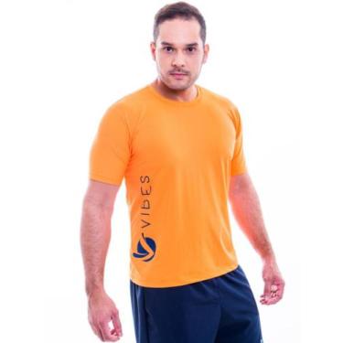 Imagem de Camiseta Masculina Laranja Com Proteção Uv50 - Vibes