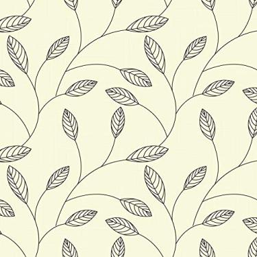 Imagem de Papel de Parede para Sala Folhas Minimalista 57x270cm