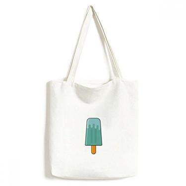 Imagem de Bolsa de lona azul verde picolé doce sorvete bolsa de compras casual bolsa de mão