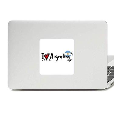 Imagem de I Love Argenting Palavra Bandeira Love Coração Ilustração Decalque Vinil Paster Laptop Adesivo Decoração PC