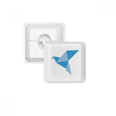 Imagem de Kit de atualização de teclado mecânico PBT com padrão de pombo abstrato de origami azul