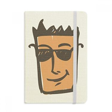 Imagem de Sunglass Caderno abstrato com desenho de rosto feliz, capa dura oficial, diário clássico