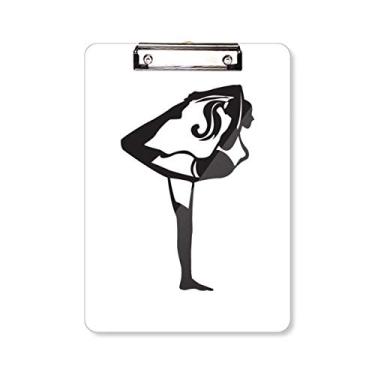 Imagem de Stretching Yoga Girl Keep Silhouette prancheta pasta, bloco de anotação, placa de apoio A4