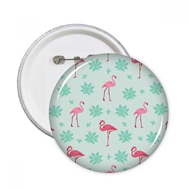 Imagem de Estampa de flamingo, rosa, verde, broches, decoração de roupas, 5 peças, presente