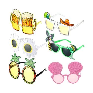 Imagem de USHOBE 6 Unidades Brinquedos Havaianos Sobre Óculos De Sol Lembrancinhas Luau Óculos De Sol Tropicais a Granel Óculos De Sol Engraçados Cosplay Cerveja Filho Plástico Volume