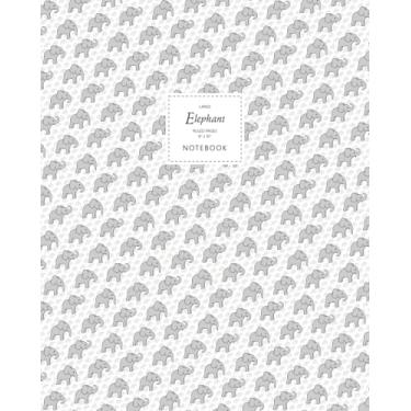 Imagem de Notebook elefante - Páginas pautadas - 8x10 - Grande: (edição branca) Divertido caderno 192 páginas pautadas/forradas (8 x 10 pol. / 20,3 x 25,4 cm / Grande jotter)