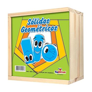Imagem de Brinquedo Educativo Sólidos Geométricos 11 peças Madeira Ciabrink