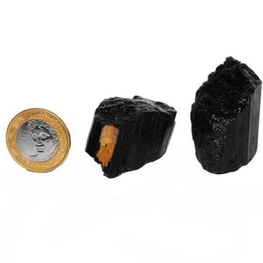 Imagem de Turmalina Preta Extra Quebra Lisa Natural Raro 25 a 40mm 55g