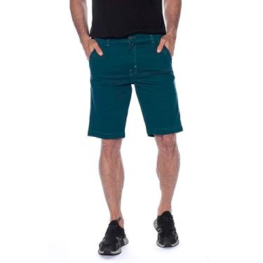 Imagem de Bermuda Sarja Chino Masculina Passeio Volum 7764 Cor Verde Tropical (38)