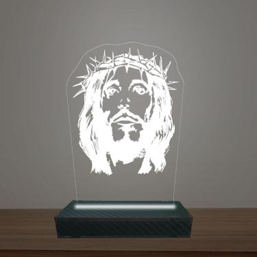 Imagem de Luminária Led 3d Jesus Abajur Luxo