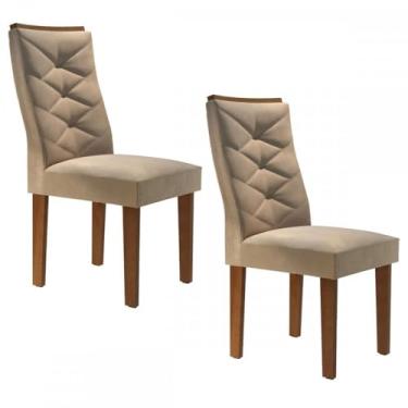 Imagem de Conjunto 2 Cadeiras Estofadas Germany Siena Móveis Chocolate/Suede Pena