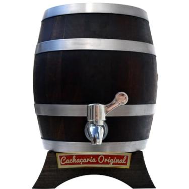 Imagem de Barril Vertical de Carvalho 3 Litros com Torneira Luxo