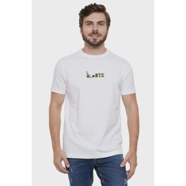 Imagem de Camiseta Lacoste Live Masculina Embroidered Letters Branca