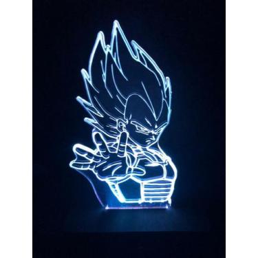 Imagem de Luminária Led 16 Cores, Vegeta, Dragon Ball Z, Decoração, Abajur - Ave